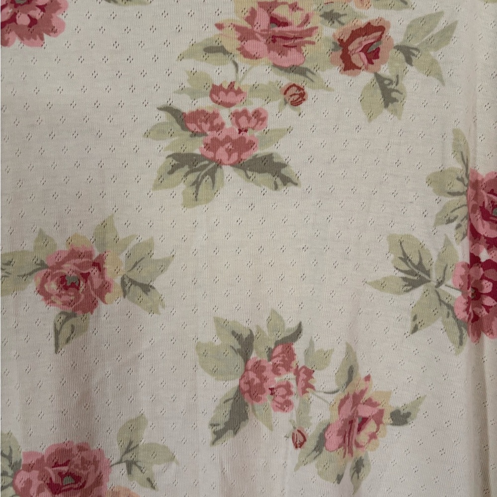 Vintage 100% Cotton Floral Nightgown Cottage Core Whimsy size Medium - Picture 2 of 6